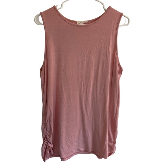 Light Pink Sleeveless Ruched Maternity Top - Size XL from Pink Blush Maternity - Picture 2 of 5